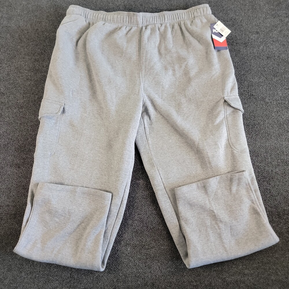 Pony Men's Heather Grey Fleece Cargo Sweatpants XXL